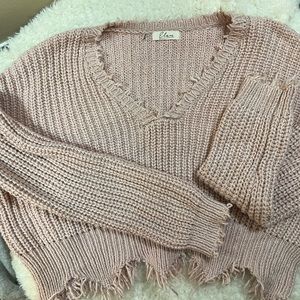 Womens cropped knitted sweater